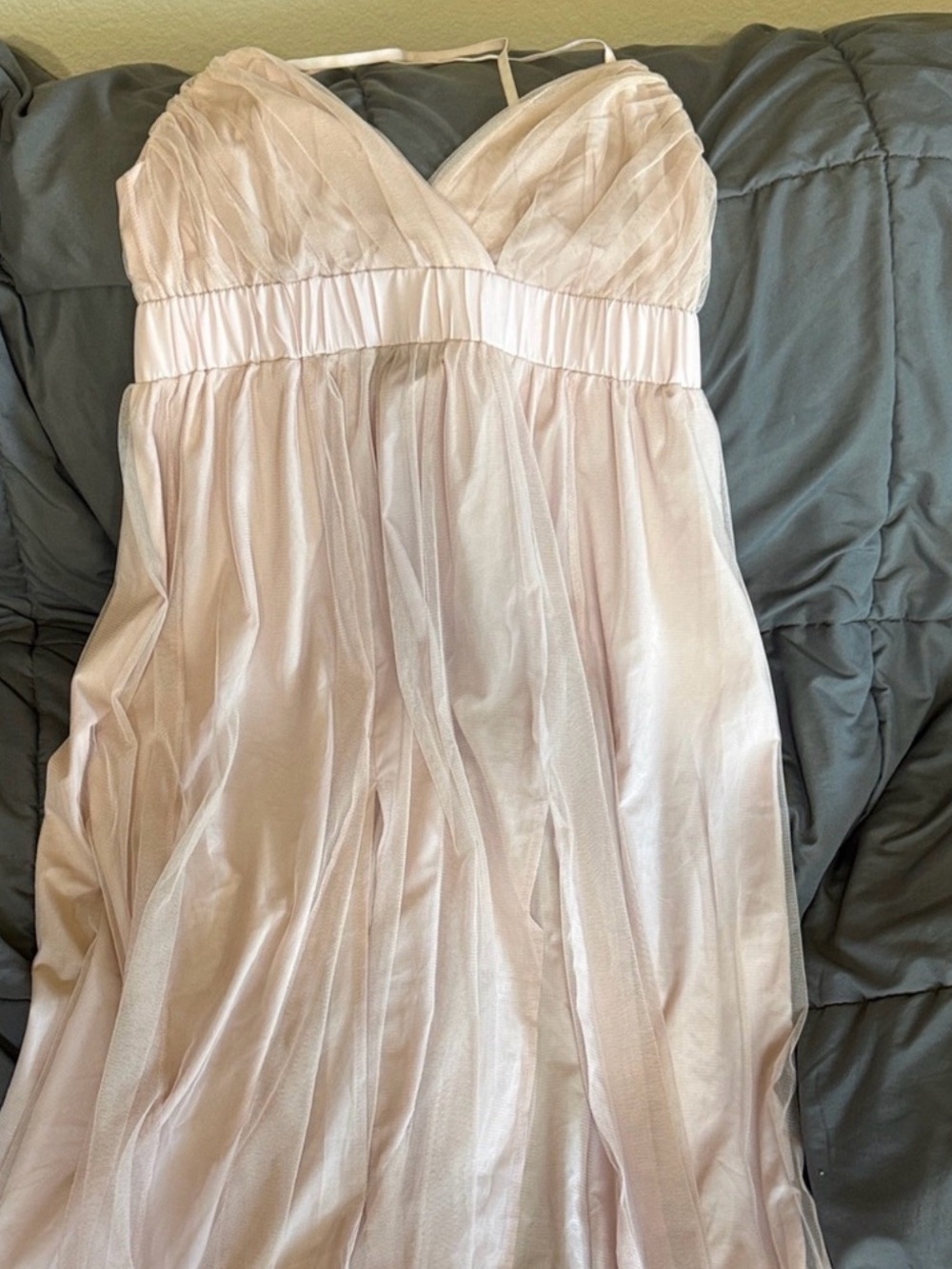 Women's Pale Pink Maxi Dress - Empire Waist